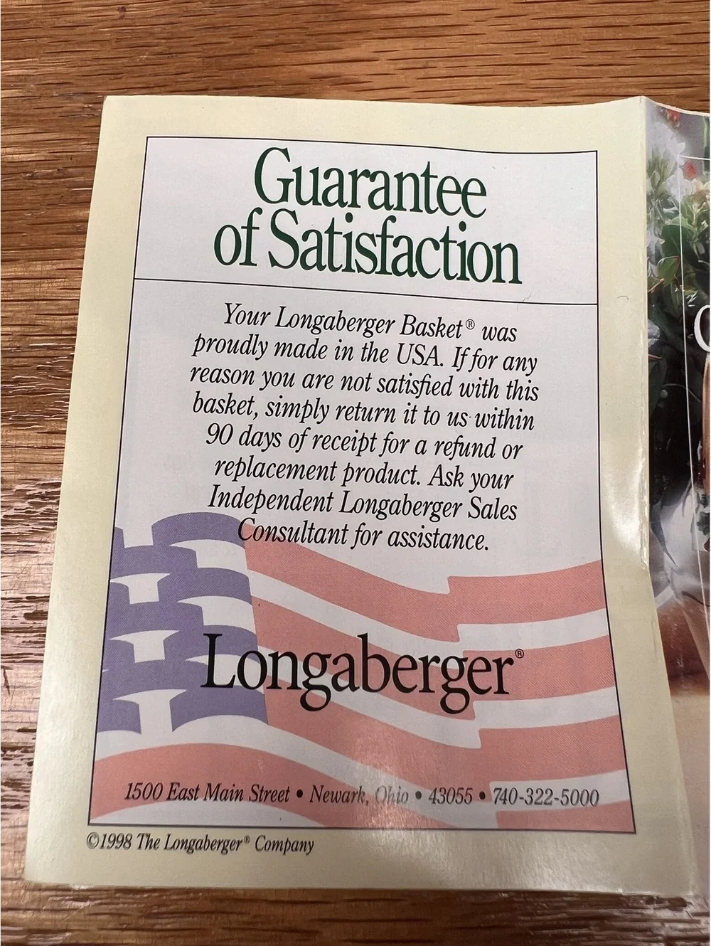 Longaberger 1998 Christmas Collection Glad Tidings Basket